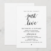 Niets fancy gewoon liefde, Zwart, Trouwvluchtfeest Kaart (Voorkant / Achterkant)