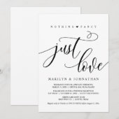 Niets Fancy, gewoon liefde, zwart, weddenschap Kaart (Voorkant / Achterkant)