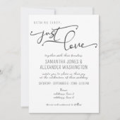 Niets Fancy Gewoon Liefde Zwart & Wit RSVP QR Code Kaart (Voorkant)