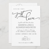 Niets Fancy Gewoon Liefde Zwart & Wit RSVP QR Code Kaart (Voorkant / Achterkant)