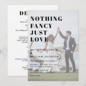 Niets Fancy gewoon liefdesbeeld in één bruiloft Kaart (Voorkant / Achterkant)