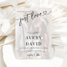 Niets Fancy gewoon liefdesbruiloft foto Kaart