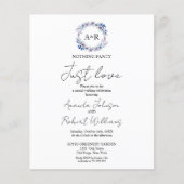 Niets Fancy gewoon liefdesbudget huwelijksuitnodig (Voorkant)