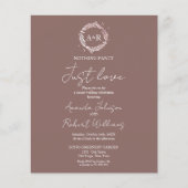 Niets Fancy gewoon liefdesbudget huwelijksuitnodig (Voorkant)