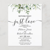 Niets Fancy gewoon liefdesbudget huwelijksuitnodig (Voorkant)