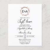 Niets Fancy gewoon liefdesbudget huwelijksuitnodig (Voorkant)