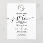 Niets Fancy gewoon liefdesbudget huwelijksuitnodig (Voorkant)