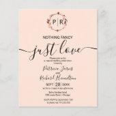 Niets Fancy gewoon liefdesbudget huwelijksuitnodig (Voorkant)