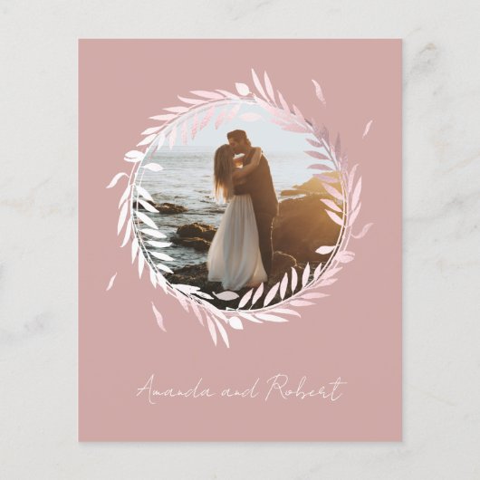 Niets Fancy gewoon liefdesbudget huwelijksuitnodig (Achterkant)