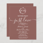 Niets Fancy gewoon liefdesbudget huwelijksuitnodig (Voorkant / Achterkant)