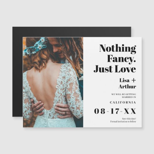 Niets fancy gewoon liefdesfoto vet sparen de datum (Voorkant / Achterkant)