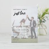 Niets Fancy gewoon liefdesfoto's in één bruiloft Kaart (Staand voorkant)