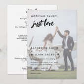 Niets Fancy gewoon liefdesfoto's in één bruiloft Kaart (Voorkant / Achterkant)