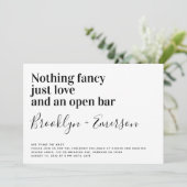 Niets Fancy, gewoon liefdesgeld, details bruiloft Kaart (Staand voorkant)