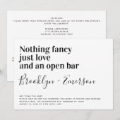 Niets Fancy, gewoon liefdesgeld, details bruiloft Kaart (Voorkant / Achterkant)