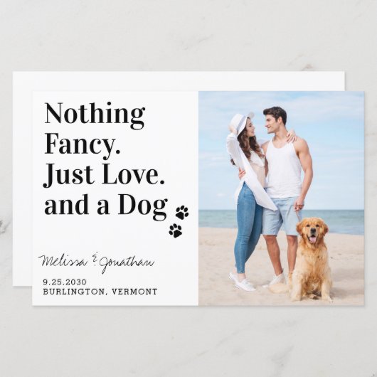 Niets Fancy, gewoon liefdeshondenweddenschap, besp (Voorkant / Achterkant)