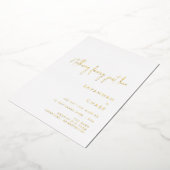 Niets Fancy, gewoon liefdesminimalistisch huwelijk Folie Uitnodiging (Gedraaid)