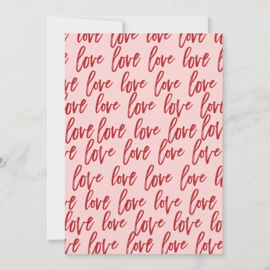 Niets Fancy gewoon liefdesroze en rood Casual huwe Kaart (Achterkant)