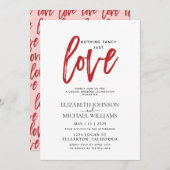 Niets Fancy gewoon liefdesroze en rood Casual huwe Kaart (Voorkant / Achterkant)