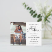 Niets Fancy, gewoon liefdesweddenschap Foto bespaa Briefkaart (Staand voorkant)