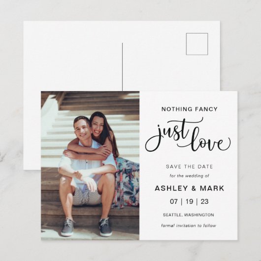 Niets Fancy, gewoon liefdesweddenschap Foto bespaa Briefkaart (Voorkant / Achterkant)