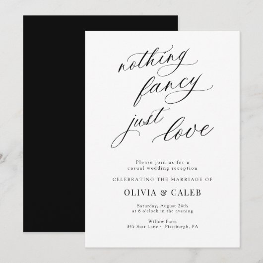 Niets Fancy gewoon liefdesweddenschappen Kaart (Voorkant / Achterkant)