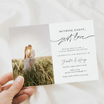 Niets Fancy gewoon liefdesweddenschappen Kaart<br><div class="desc">Bruiloft receptie uitnodiging met "niets fancy gewoon liefde" in een leuk script. Pas aan met uw foto.</div>