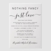 Niets Fancy gewoon liefdesweddenschappen Vellum Uitnodigingen (Voorkant)