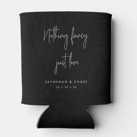 Niets Fancy gewoon Love Black Wedding Blikjeskoeler (Achterkant)