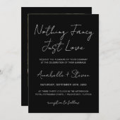 Niets Fancy gewoon Love Black White Weduwfoto Kaart (Voorkant / Achterkant)