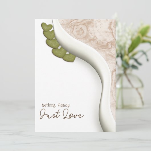 Niets Fancy gewoon Love Bohemian Casual Weddenscha Kaart (Staand voorkant)