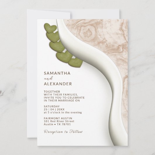 Niets Fancy gewoon Love Bohemian Casual Weddenscha Kaart (Achterkant)