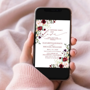 Niets Fancy gewoon Love Burgundy Casual Weddenscha Kaart