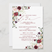 Niets Fancy gewoon Love Burgundy Casual Weddenscha Kaart (Voorkant)