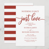 Niets Fancy gewoon Love Casual Wedding Invitation Kaart (Voorkant / Achterkant)
