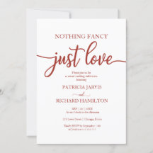 Niets Fancy gewoon Love Casual Wedding Invitation