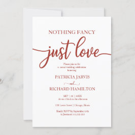 Niets Fancy gewoon Love Casual Wedding Invitation Kaart