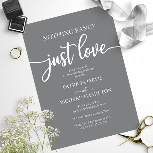 Niets Fancy gewoon Love Casual Wedding Invitation Kaart