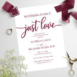 Niets Fancy gewoon Love Casual Wedding Invitation Kaart<br><div class="desc">Niets Fancy gewoon Love Casual Wedding Invitation</div>