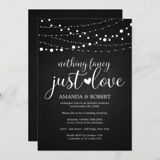 Niets Fancy gewoon Love Chalk Wedding Invitations Save The Date (Voorkant / Achterkant)