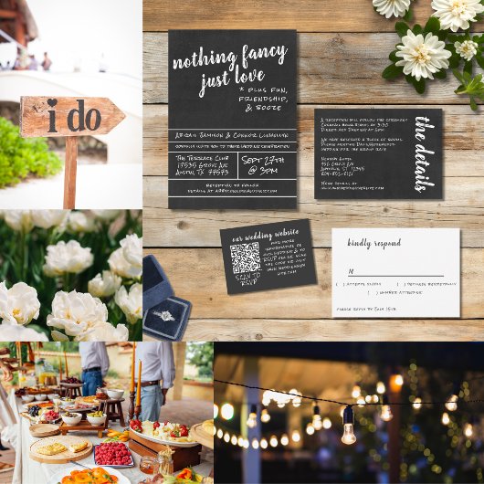 Niets Fancy gewoon Love Chalkboard Save the Date Aankondigingskaart