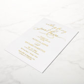 Niets Fancy gewoon Love Chic Script Wedding Folie Uitnodiging (Gedraaid)