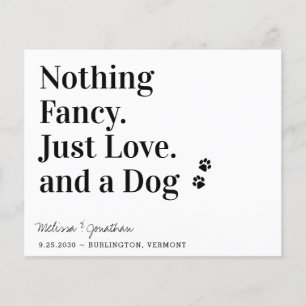 Niets Fancy gewoon Love Dog Wedding Budget Kaart