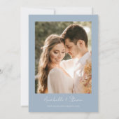 Niets Fancy gewoon Love Dusty Blue Weduwfoto Kaart (Achterkant)