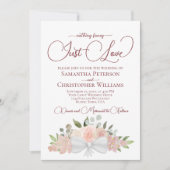 Niets Fancy gewoon Love Dusty Roos Floral Wedding Kaart (Voorkant)
