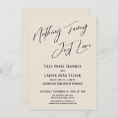 Niets Fancy, gewoon Love Elegant Typography Cream Kaart (Voorkant / Achterkant)