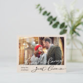 Niets Fancy, gewoon Love Elopement Foto Aankondigingskaart (Staand voorkant)