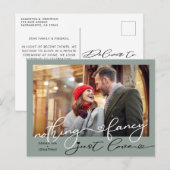 Niets Fancy, gewoon Love Elopement Foto Aankondigingskaart (Voorkant / Achterkant)