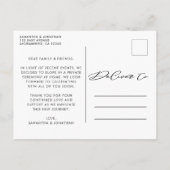 Niets Fancy, gewoon Love Elopement Foto Aankondigingskaart (Achterkant)