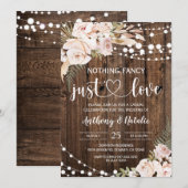 Niets Fancy gewoon Love Elopement Wedding Kaart (Voorkant / Achterkant)